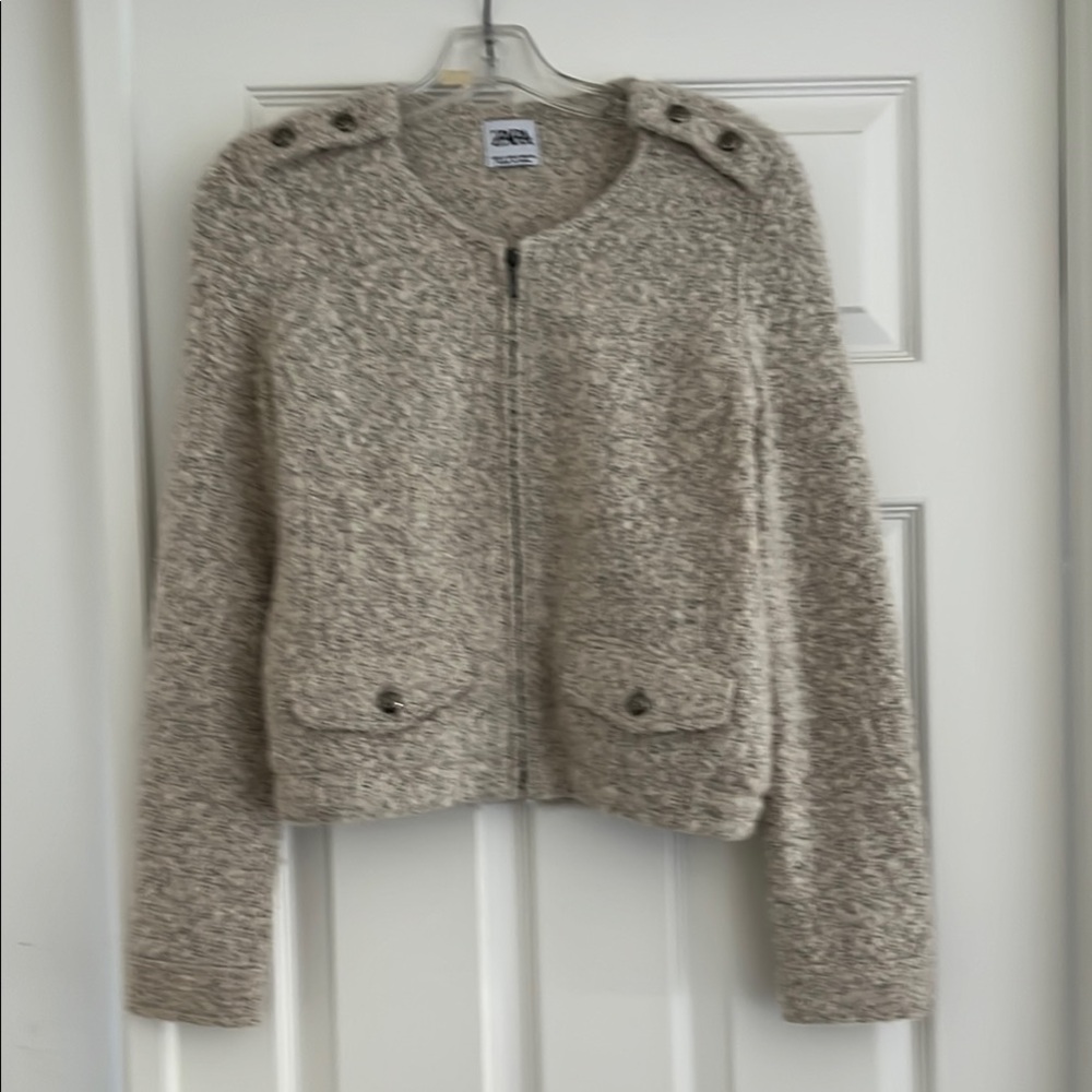 Zara Textured Cream Jacket